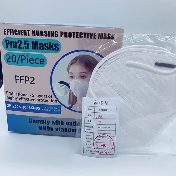 

1000pcs dhl kn95 5 layers ffp2 mask protective anti-dust masks mouth face mask protection n95 level mask 95% filtration individual packs
