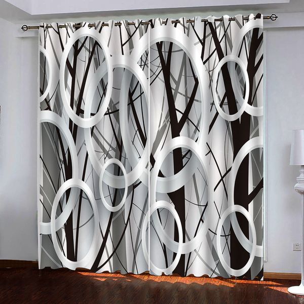 

custom stylish 3d blackout curtains stereo circle pattern curtains for bedroom living room bathroom curtain decoration
