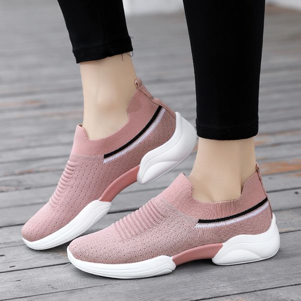 

women sneakers mesh breathable knitting running shoes light set foot big size 42 comfortable jogging training fitness lady shoes