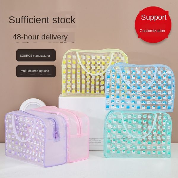 

travel portable cosmetic storage cosmetic pvc wash beach bath waterproof storage bag wash bag