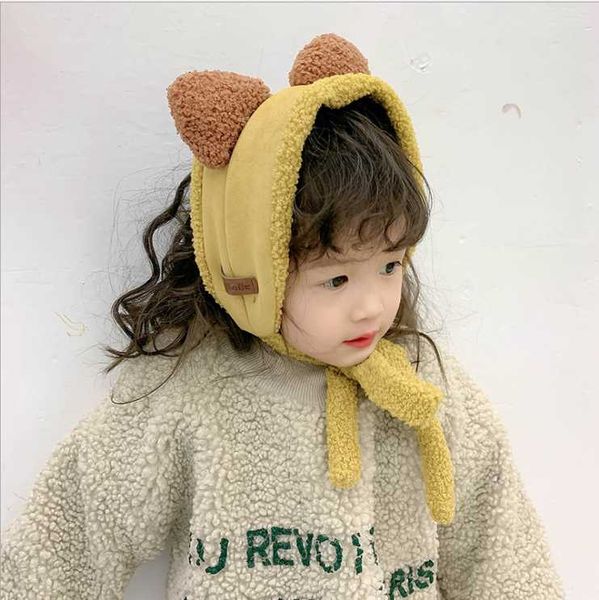 

christmas children's ear protection bib kindergarten baby scarf tie cute earmuff can be used as parent-child bib, Blue;gray