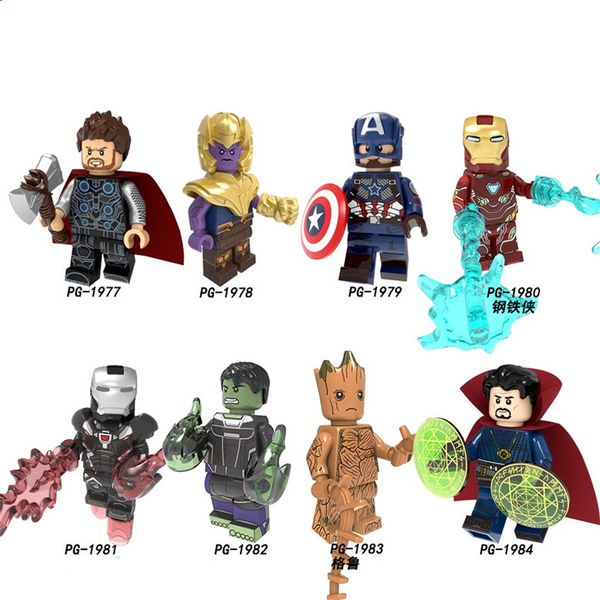 

pg8226 single sale super heroes model thor thanos america captain iron man hulk children gift toys