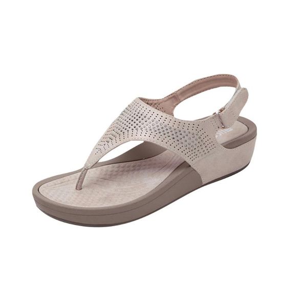 

sagace bohemian crystal slope-heeled sandals comfortable beach shoes women sandals fashion wedges casual travel june 12, Black