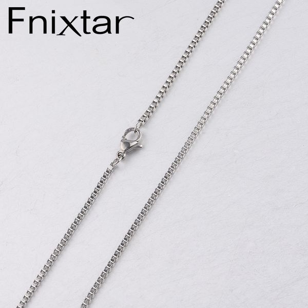 

fnixtar stainless steel box chain necklace diy necklace thickness 1.5mm length 55cm 20 piece/lot, Silver