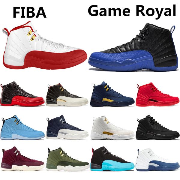 

Top Fashion 12 12s Game Royal FIBA Men Basketball Shoes CNY Michigan Gym Red NYC Bulls XII Mens Trainers Designer Sports Sneakers 7-13