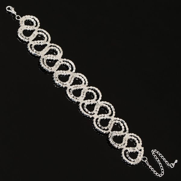 

yfjewe bangles luxury fashion handmade link chain bracelet women jewelry women wavy bracelets b216, Black