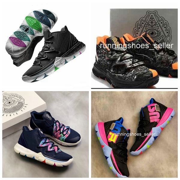 

2019 new kyrie 5 black magic travis taco bennett mens basketball shoes irving 5s 3m athletic sport chaussures zapatillas sneakers eur 40-46, White;red