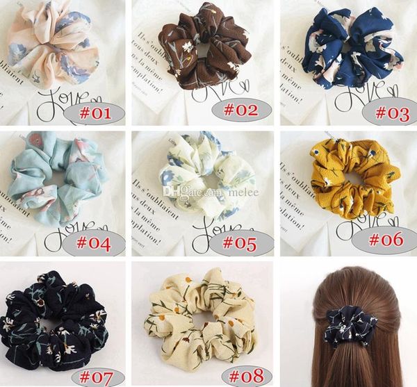 Women Girls Rose Floral Color Cloth Elastic Ring Hair Ties