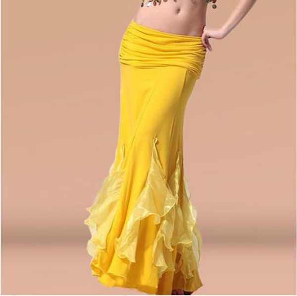 

2016 new crystal cotton belly dance skirt for women belly dance crimping skirts competition clothes, Black;red