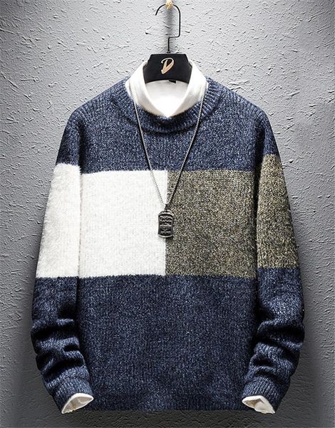 

mulit color panelled mens designer sweaters fashion loose pullover mens sweaters casual long sleeve males clothing, White;black