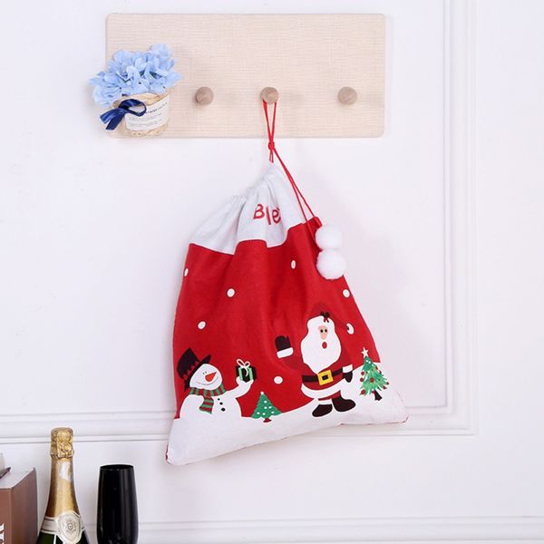 

merry christmas santa claus gift bag drawstring type cute candy bag for children festive party supplies christmas gifts new