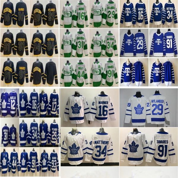 

торонто мэйпл лифс джерси 91 таварес 34 auston matthew 16 mitchell marner 88 уильям nylander 44 морган райлли хоккей трикотажные изделия, Black;red