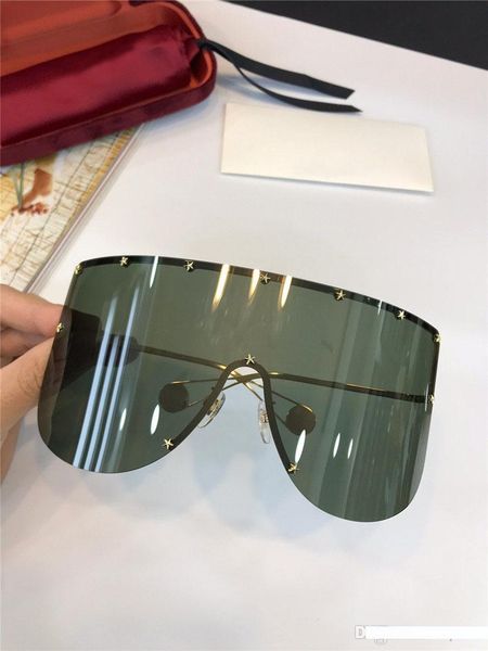 

новый дизайнер моды очков классической безрамный 0488 больших очков пилотов с высшего качеством популярного стилем бестселлеров типа защиты, White;black