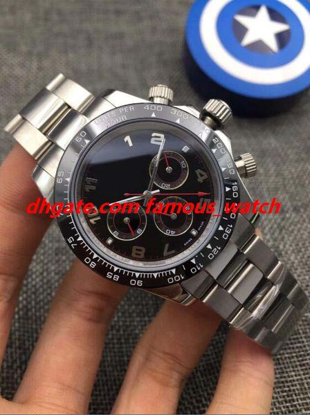 

luxury watches platinum ceramic bezel silver steel strap 40mm automatic fashion male men's watch wristwatch