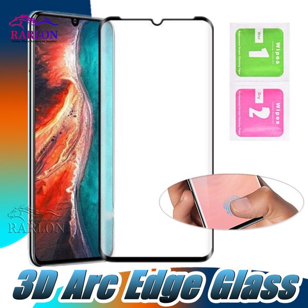 Protetores de tela de telefone de vidro temperado com capa curva 3D amigável para S22 s21 S20 ultra S10 Plus Note 10 20 Oneplus 8 Pro