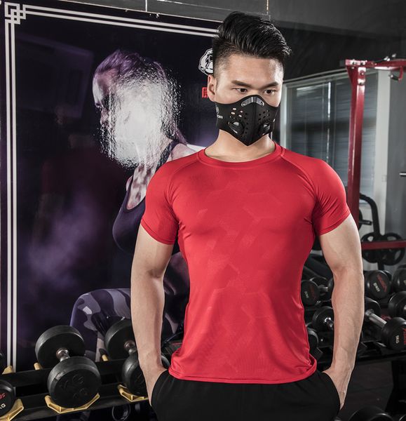 

men summer selling sports casual short sleeve breathable sweat absorbing running fitness round neckline t-shirt base shirt m, White;black