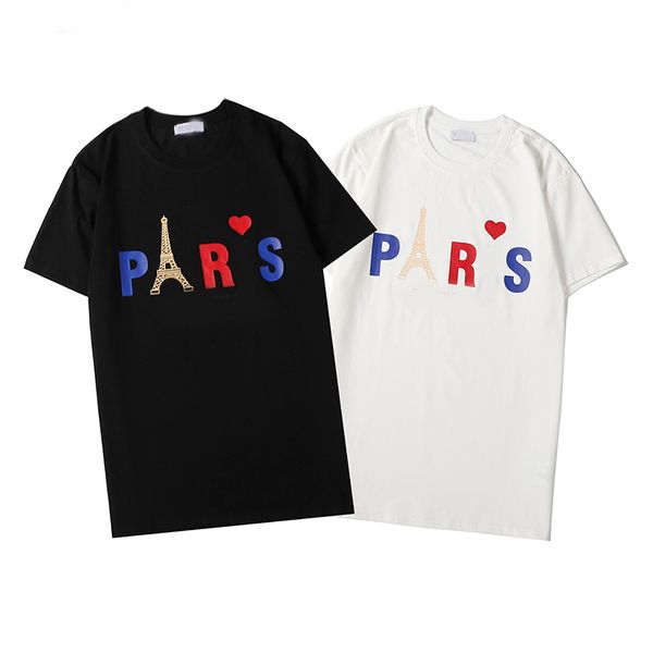 

20ss mens designer t shirt fashion paris men women couples casual t shirt black white stylist shirts size s-xxl, White;black