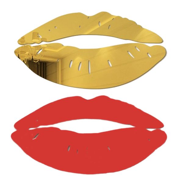 

2pcs 10x3'' self adhesive 3d wall sticker lips vinyl decal mirror door diy