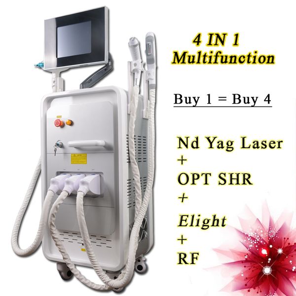 

shr ipl e-light hair removal laser machine elight skin rejuvenation system yag laser pigment wrinkle tattoo removal rf nd yag tattoos, Black