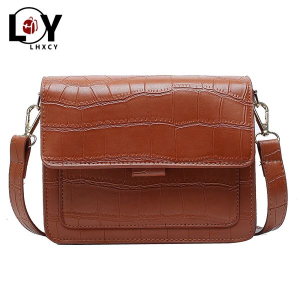 

vintage crocodile pattern clamshell shoulder bags women simple luxury all-match messenger bag women leisure travel designer bags
