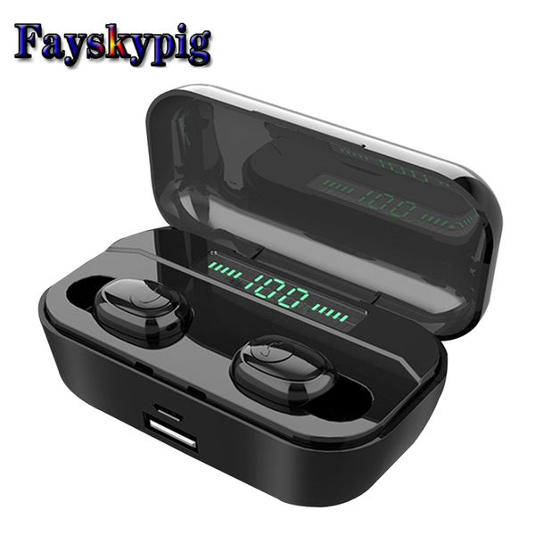 

g6s led display earphone bluetooth 5.0 wireless bluetooth stereo earphones earbuds 2200mah power bank earphone waterproof
