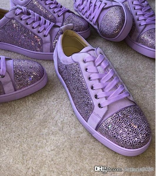 

2019 red bottoms sneakers shoes for men casual women luxury mens crystal strass shoes outdoors red bottom designer highest quality with box, Black