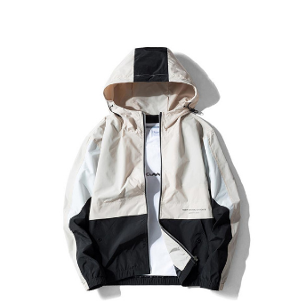 

new patchwork fashion male jacket men casual slim windbreaker outwear thin bomber hooded brand coat spring autumn clothing, Black;brown