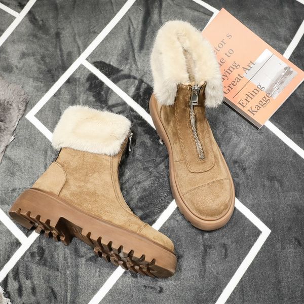 

снег сапоги женские сапоги толстые хлопка мягкой обуви с velvet короткие коренастый heel в передней молнии middle, Black