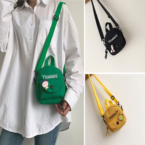 

2020 new women shoulder bag canvas flap bag fashion handbag crossbody letter student package girl phone purses messenger