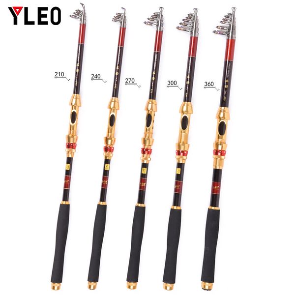 

yleo 1.8m 2.1m 2.4m 2.7m 3.0m 3.6m 4.5m portable fishing rod glass fiber fishing pole travel sea spinning rod