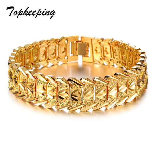 

eeping brand fashion men bracelet silver / gold / rose gold color bracelet bangle male accessory hip hop party rock jewelry, Black