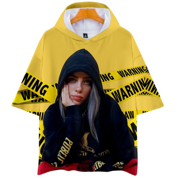 

billie eilish 3d hoodies new short sleeve fashion summer/spring be t-shirt cool and breathable short sleeve t-shirt, White;black