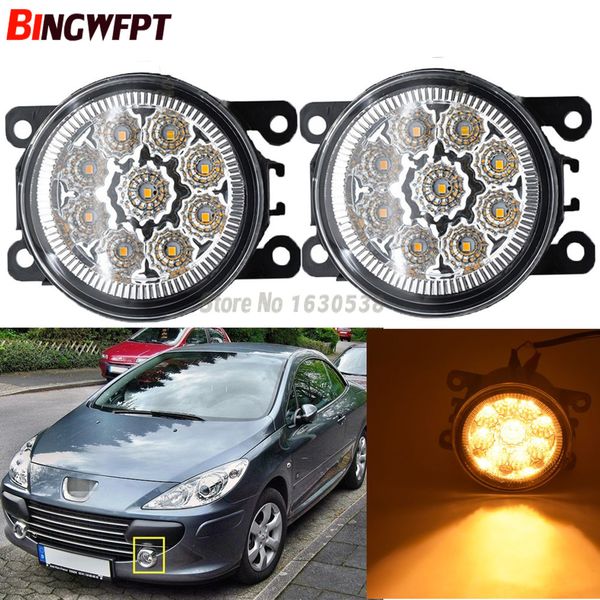 

2pcs/lot angel eyes led fog lights white yellow for 3008 2009-2015 fog lamps