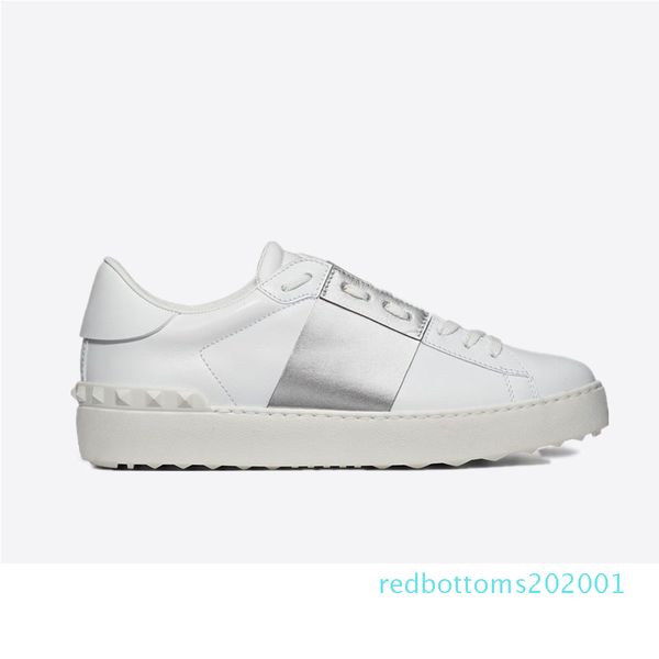 

new arrivel designer shoes white fashion menss women leather casual open low sports sneakers size 35-46 with box re01, Black