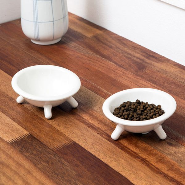 

2x kitty dog elevated water bowls pet feeder for small animals puppy rabbits