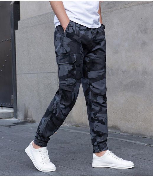 

2020 весна и лето камуфляжные брюки мужские брюки повседневные брюки свободные уличные комбинезоны 557, Black