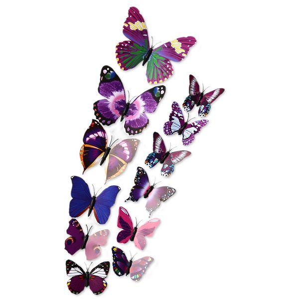 

12pcs 3d butterfly wall decor stickers for living room bedroom office decorations
