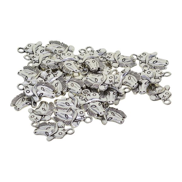 

30pcs horse head charms pendants jewelry diy crafts making accessories, Silver