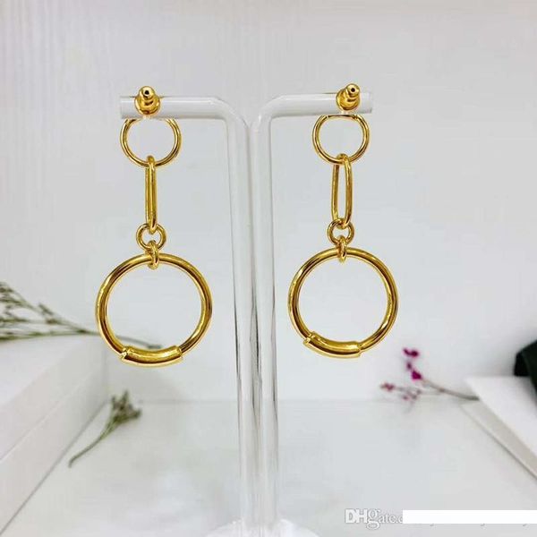 

easy-matched fashion trendy women earrings yellow gold plated earrings for girls women for party wedding nice gift, Golden;silver