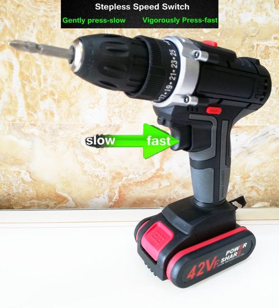 

brushless electric drill screwdriver cordless rechargeable lithium-ion battery hand drill installation power tools