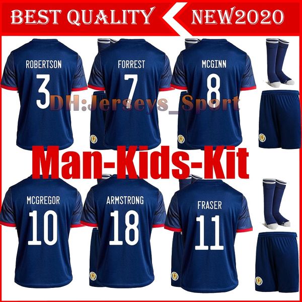 

kids+ sock 2020 scotland soccer jerseys home 19 20 bobertson fraser armstrong burke ccgregor forrest football shirts, Black