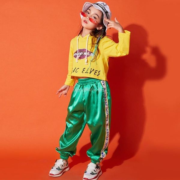 

hip hop dance costume girls long sleeve jazz costumes chirden street dancewear kids stage show dancing outfit clothes, Black;red