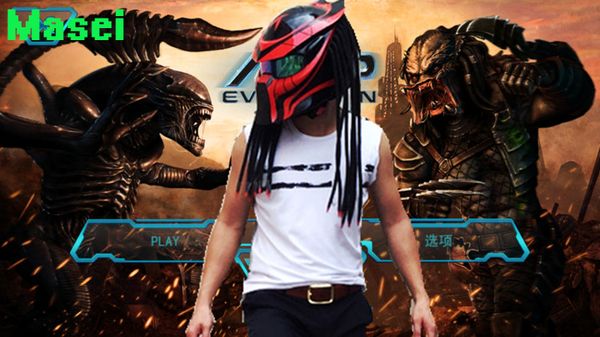 

2017 new masei predators mask carbon fiber motorcycle helmet full face iron man moto helmet safety dot red visor