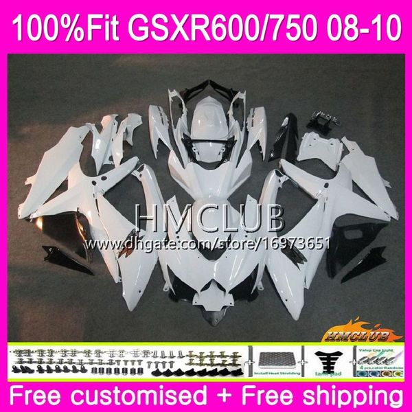 

injection for suzuki gsxr 600 750 08 gsxr-750 gsxr600 08 09 10 7hm.10 gsxr-600 k8 gsx r750 r600 gsxr750 2008 2009 2010 fairing white black