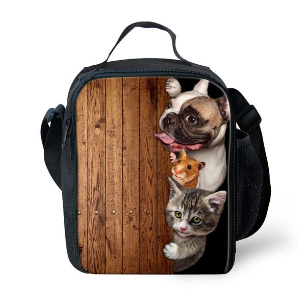

noisydesigns stylish lunch bags lunchbox for school gifts cute dog thermal picnic box children students insulated lunch bags, Blue;pink
