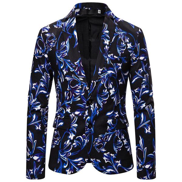 

tuxedos men blazer luxury slim fit 3d print floral men's blazers and suit jackets flower stage costume new, White;black