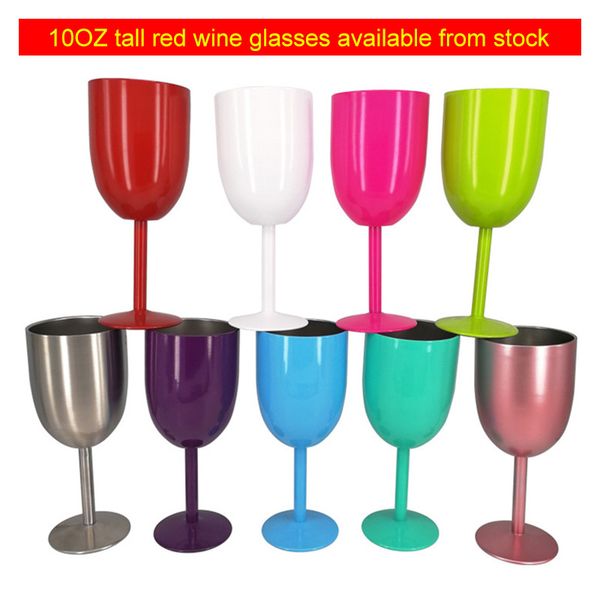 

10oz eggshell stemless wine champagne glasses stainless steel cups cocktail beer tumblerstall wine glass color vacuum insulated mugs t2501