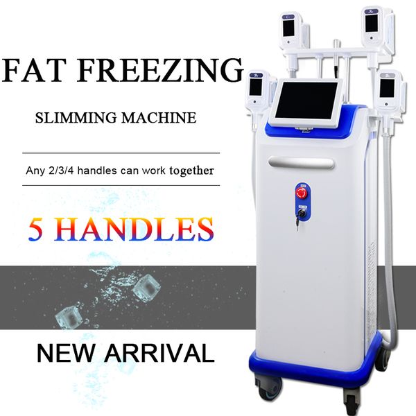 

5 ручки cryolipolysis жира замораживание машина для похудения криотерапии профессиональной машины жира веса удаления потери тело похудение м