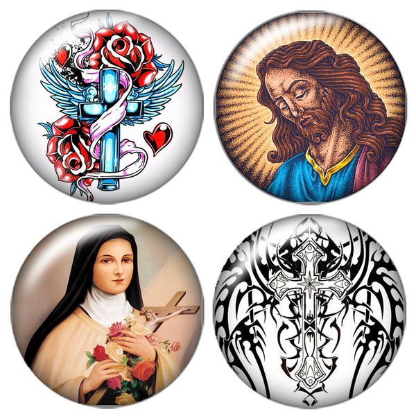 

new arrival cabochon cross jesus faith 20pcs 16mm20mm25mm round p glass cabochon demo flat back making findings, Crystal
