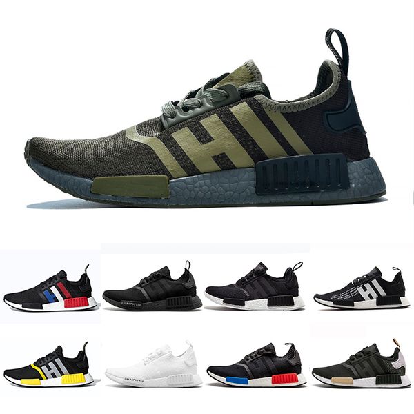 

Hot sale Bred Runner R1 Primeknit atmos Thunder nmds Running shoes For Men Women OREO Military Green red Marble Tri-Color Sports sneakers